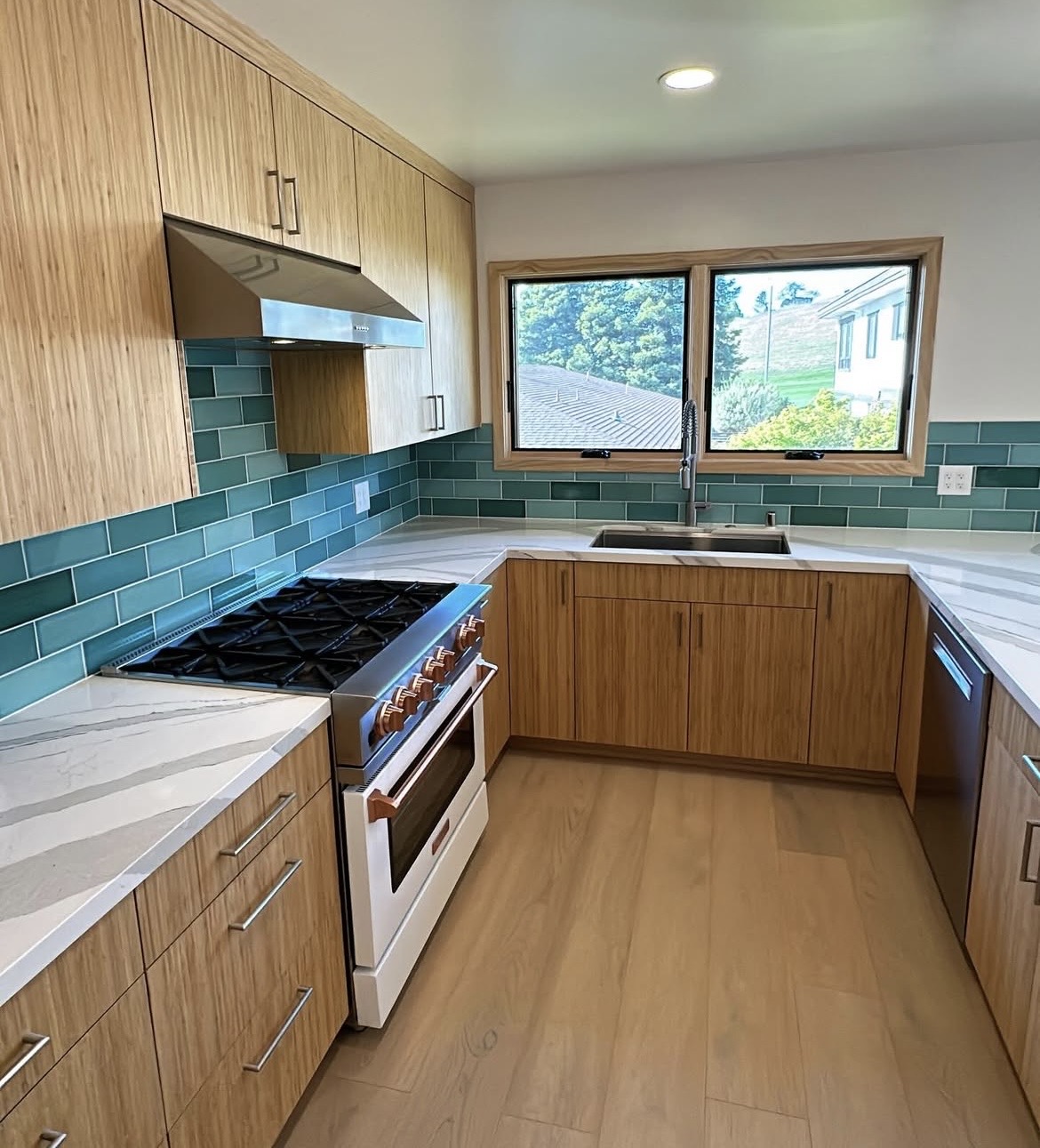 Custom kitchen island San Francisco — CNC-built with waterfall edge
