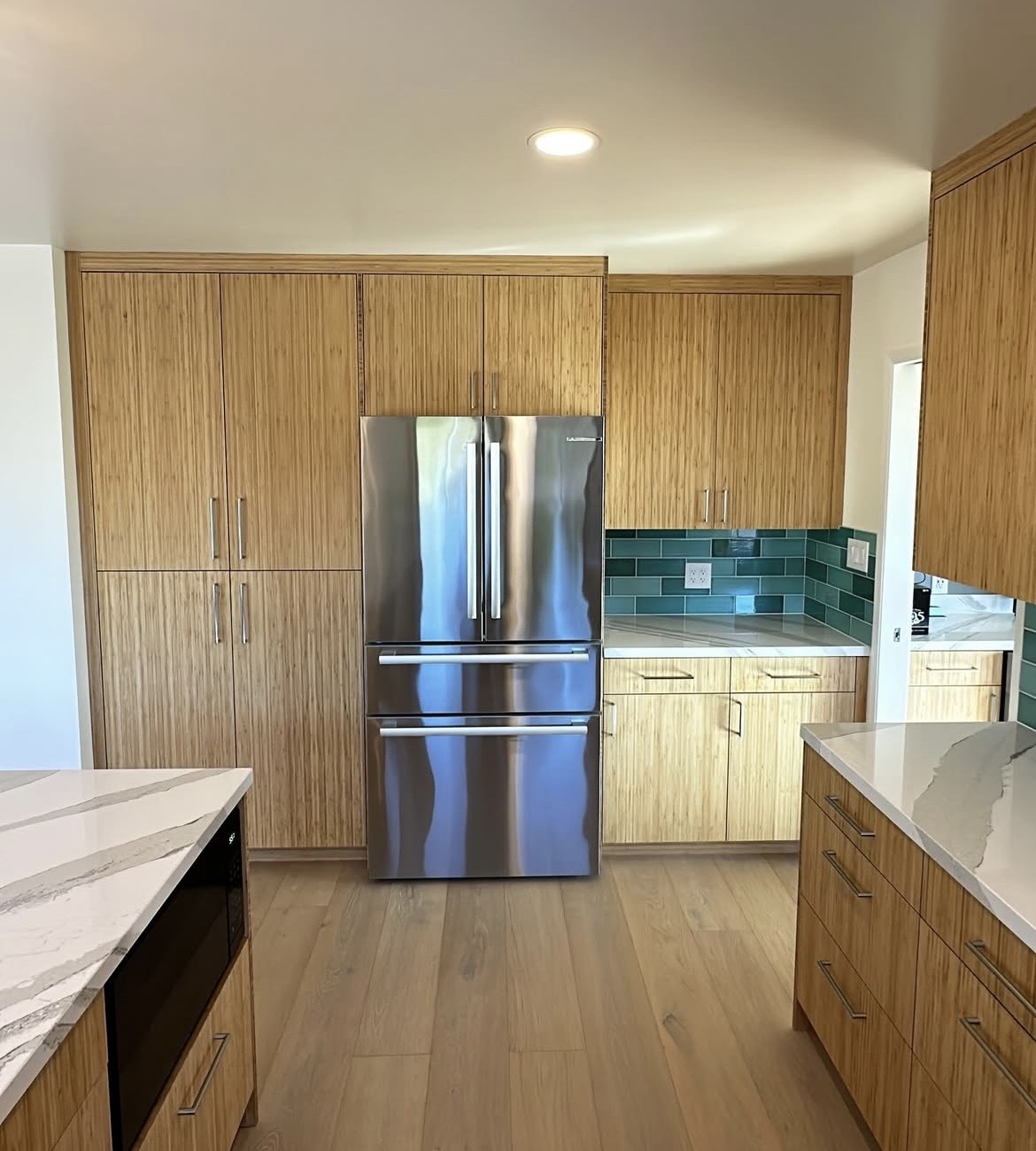 San Francisco kitchen remodel — floor to ceiling custom cabinets with integrated lighting