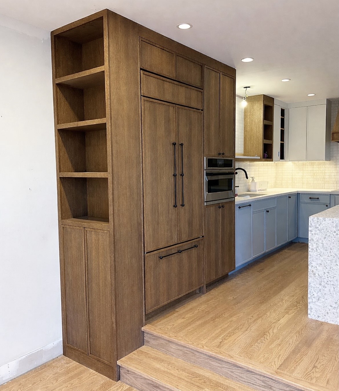 Custom kitchen cabinets San Francisco — modern flat-front white cabinet build