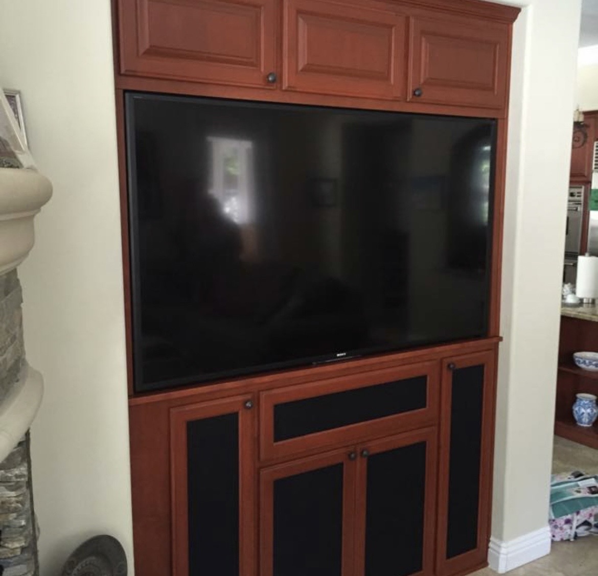 Custom entertainment built-in San Francisco — media center with shelving