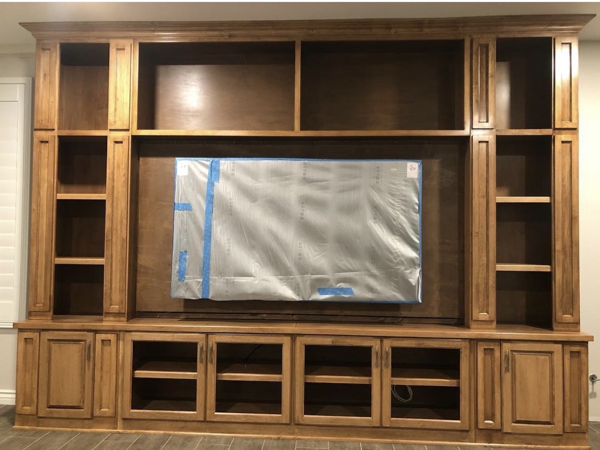 Custom entertainment built-in San Francisco — TV surround with storage