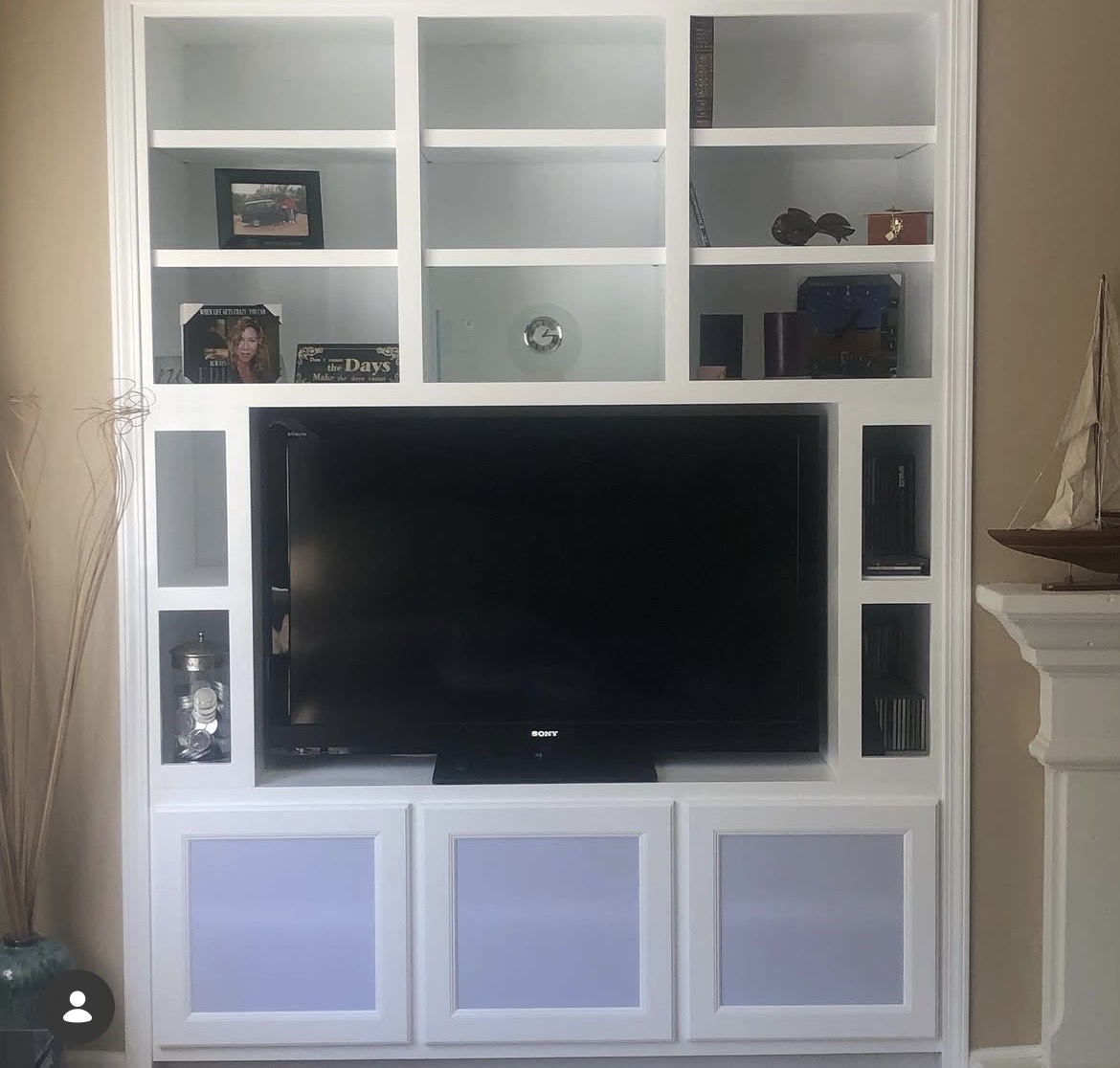 Custom built-in entertainment center San Francisco — wall unit detail